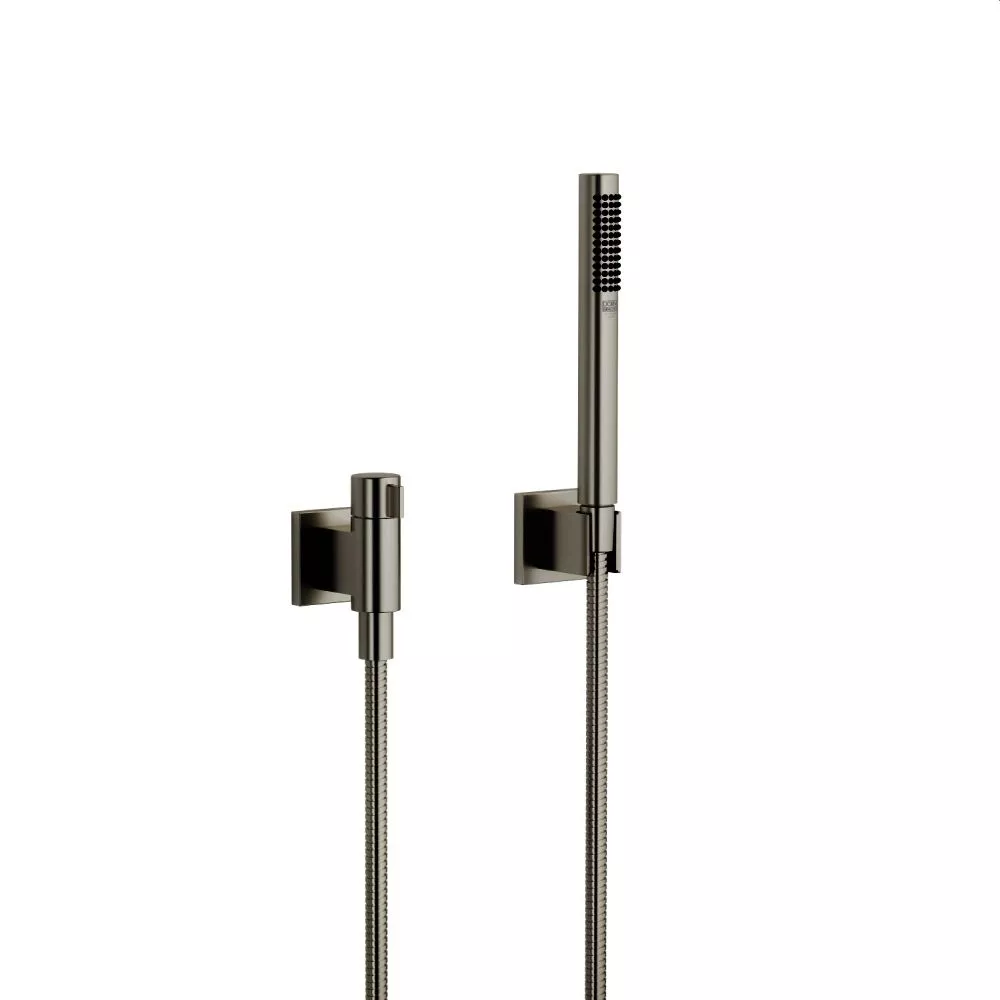 Dornbracht Schlauchbrausegarnitur mit Einzelrosetten mit Mengenregulierung, dark platinum matt-27809985-99