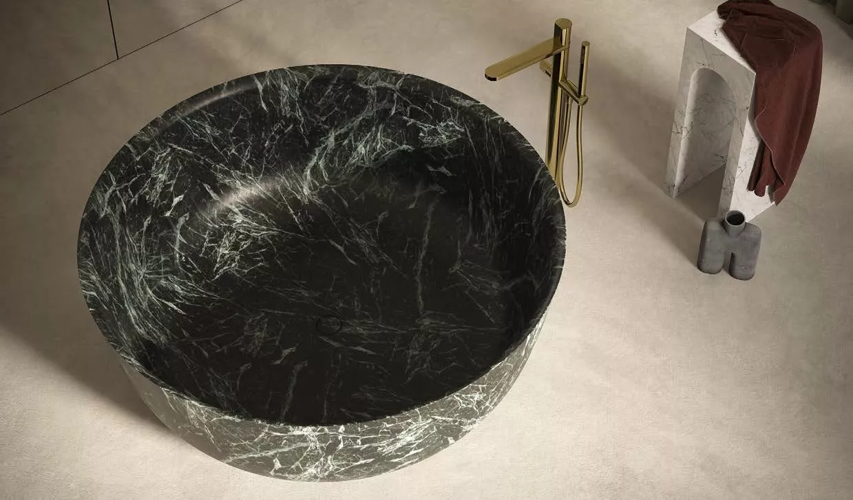 antoniolupi ORION freistehende Badewanne aus Naturstein, 50x135cm-ORION-VERDEALPI