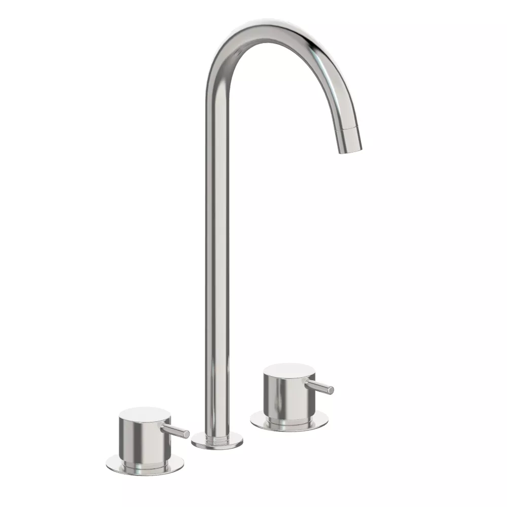 vola HV10 Dreiloch-Zweigriffmischer mit Schwenkauslauf ohne Ablaufgarnitur, Hebel:25mm, chrom-HV10-16