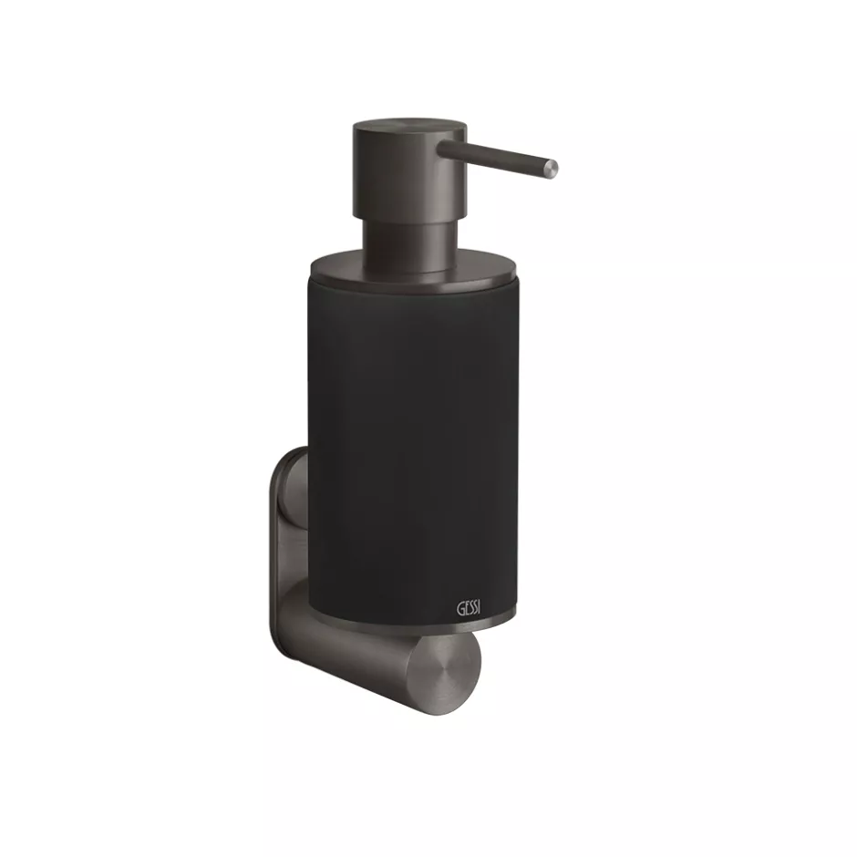 Gessi 316 Seifenspender mit schwarzem Behälter zur Wandmontage, metall schwarz gebürstet PVD - 54714707