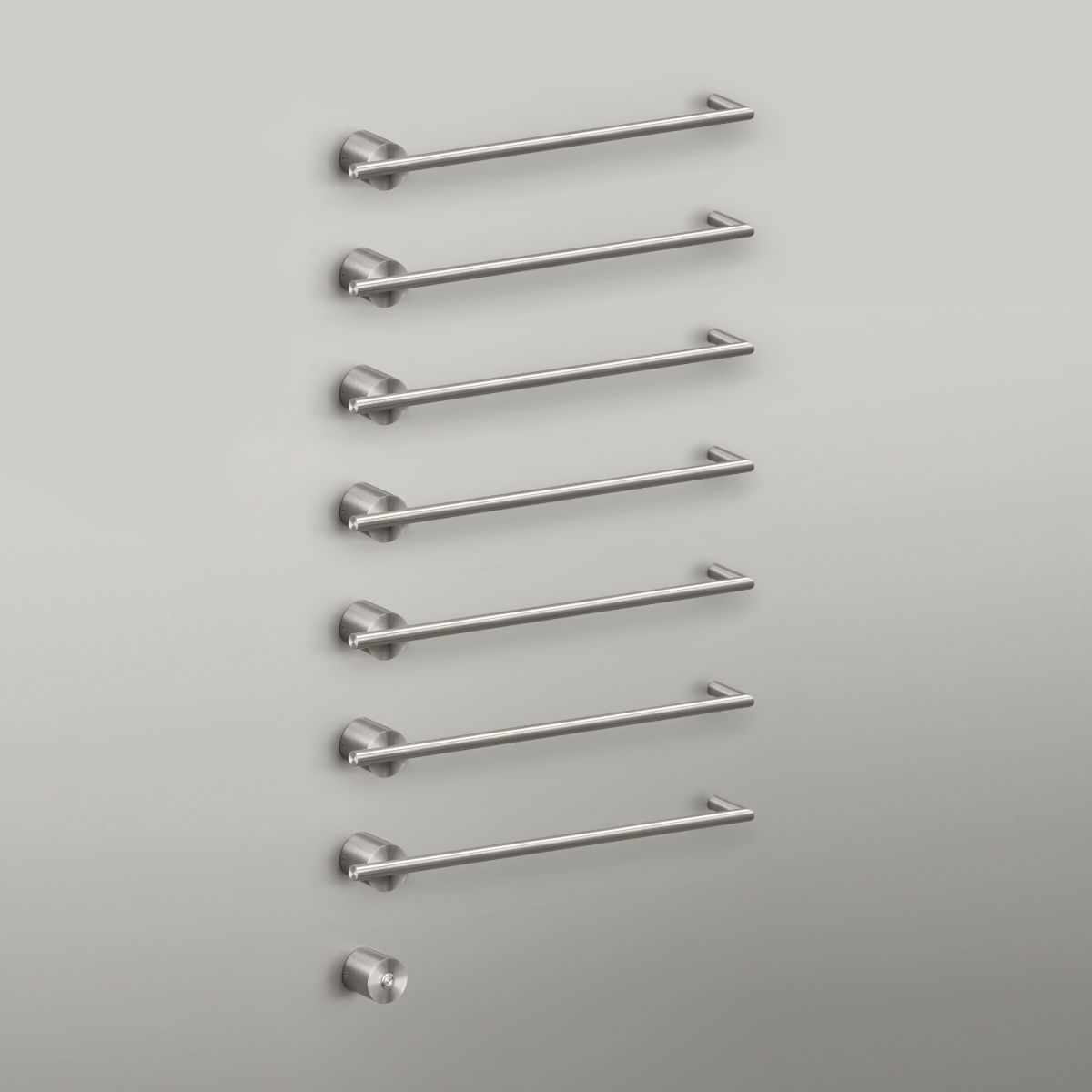 cea EQUILIBRIO elektrischer Handtuchwärmer mit 7 horizontalen Heizstäben mit Power-Taste, edelstahl satiniert-EQB17S