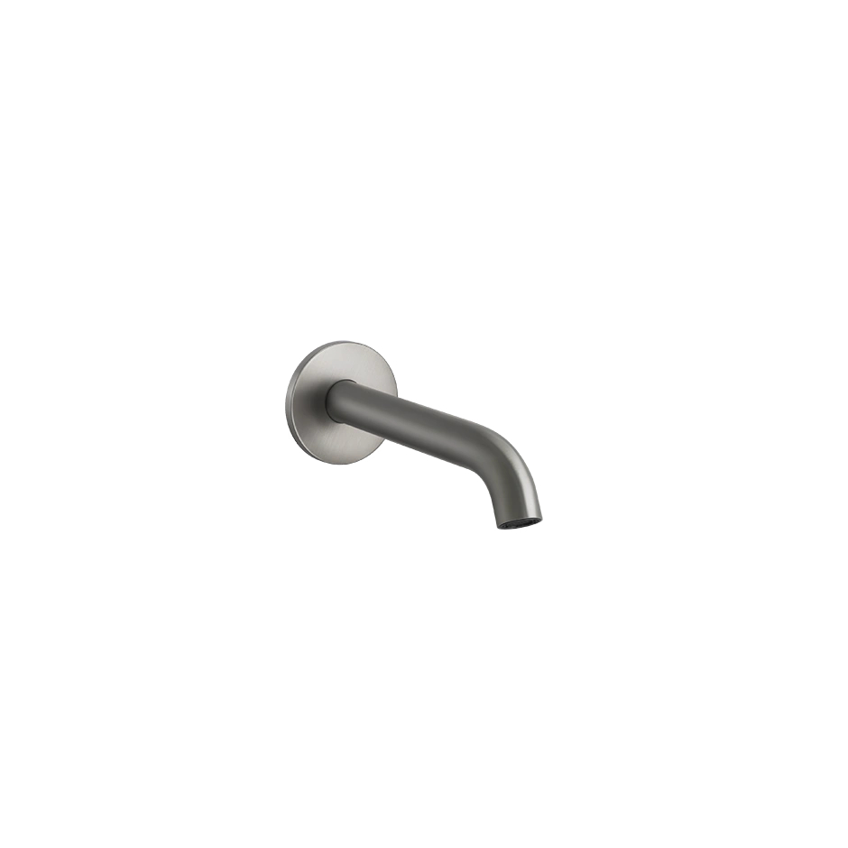 Gessi 316 Waschtisch-Auslauf zur Wandmontage für separaten Einhebelmischer oder Sensor, Ausladung: 146mm, 1/2 Anschluss, innenliegender Perlator M16,5x1, edelstahl matt gebürstet - 54010239