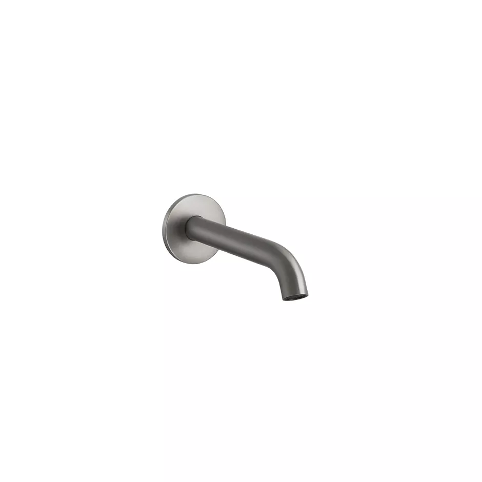 Gessi 316 Waschtisch-Auslauf zur Wandmontage für separaten Einhebelmischer oder Sensor, Ausladung: 146mm, 1/2 Anschluss, innenliegender Perlator M16,5x1, edelstahl matt gebürstet - 54010239