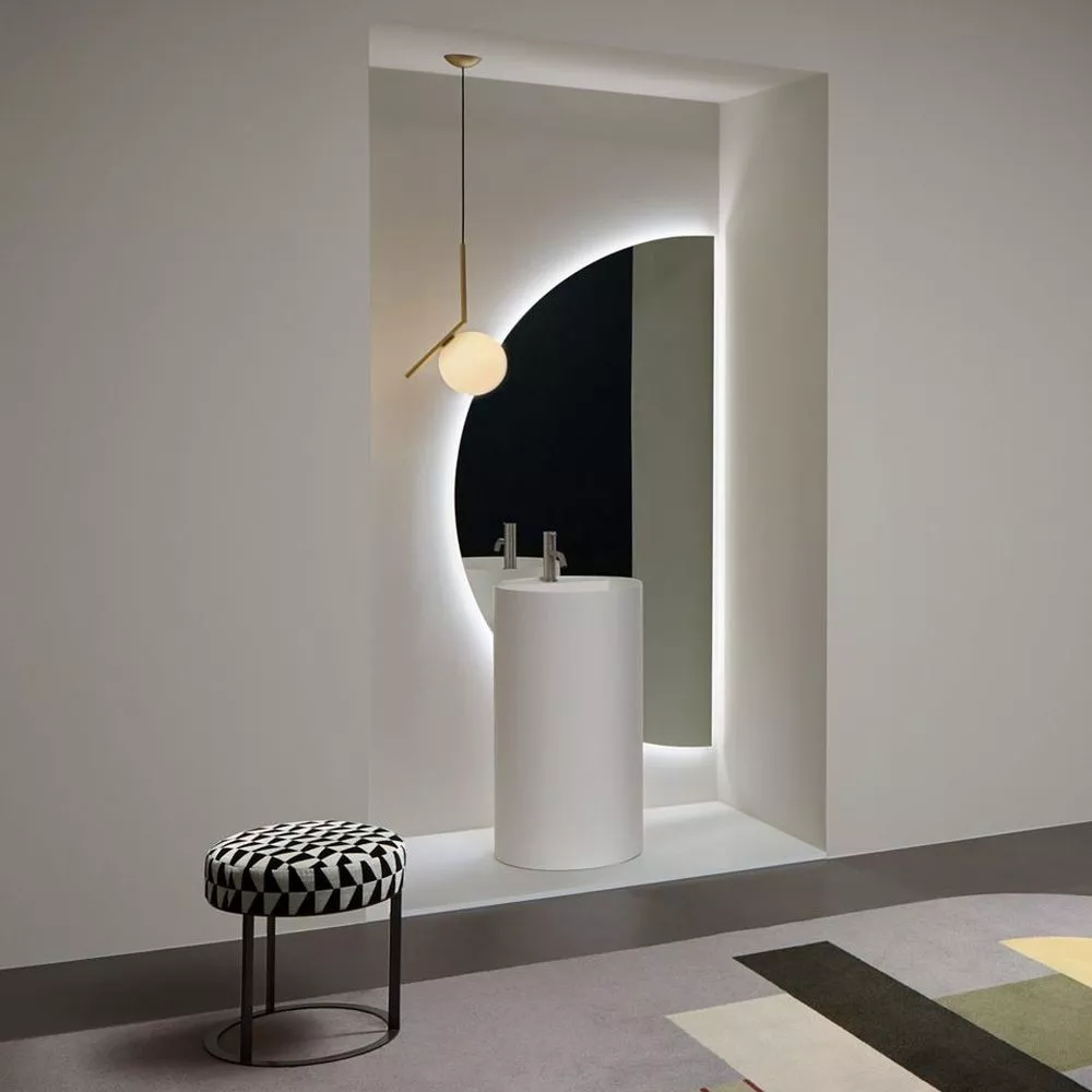 antoniolupi SPICCHIO halbrunder LED-Spiegel, H:108cm, B:54cm, Lichtfarbe: 4000K, neutralweiß-SPICCHIO108W-4000-SX
