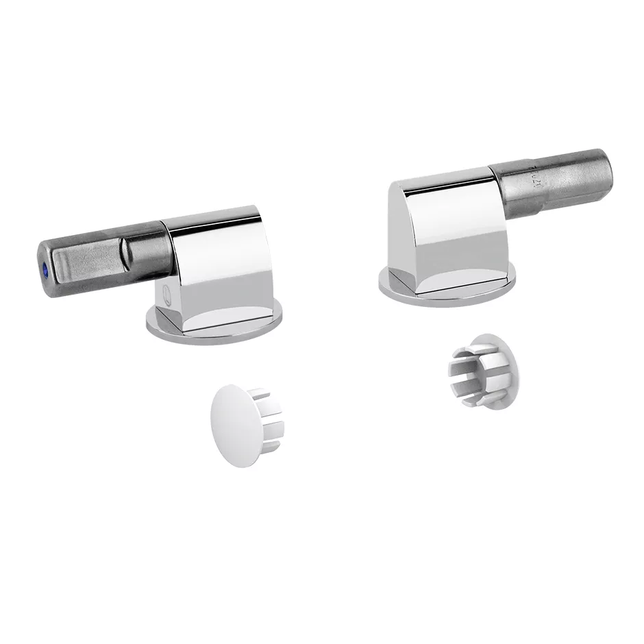 Gessi 316 WC-Sitz-Scharniere mit Absenkautomatik und seitlichen Abdeckstöpseln für Wand-WC, für WC-Sitz 29463, chrom - 37584031