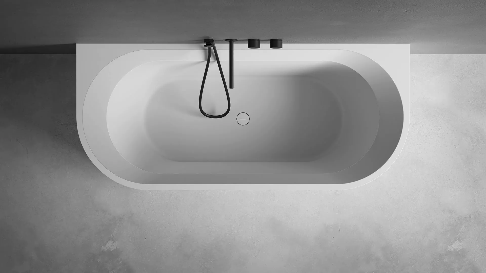 antoniolupi OASI freistehende Badewanne aus Cristalplant® mit zwei abgerundeten Kanten, Breite: 170cm, Tiefe: 75cm, Höhe: 55cm, weiß matt-OASI60