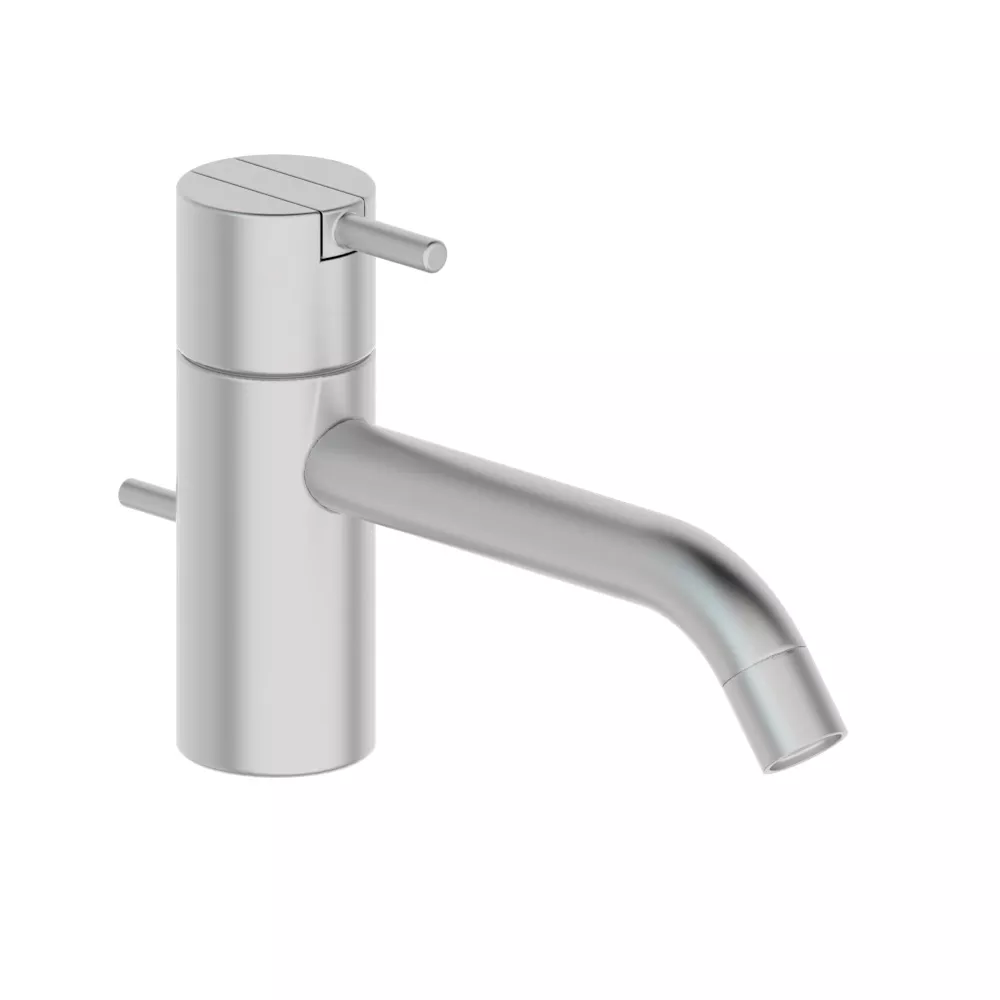 vola HV3/150 Waschtisch-Einhebelmischer, Höhe:120mm, Ausladung:150mm, mit Ablaufgarnitur, Hebel:25mm, edelstahl-HV3/150-40