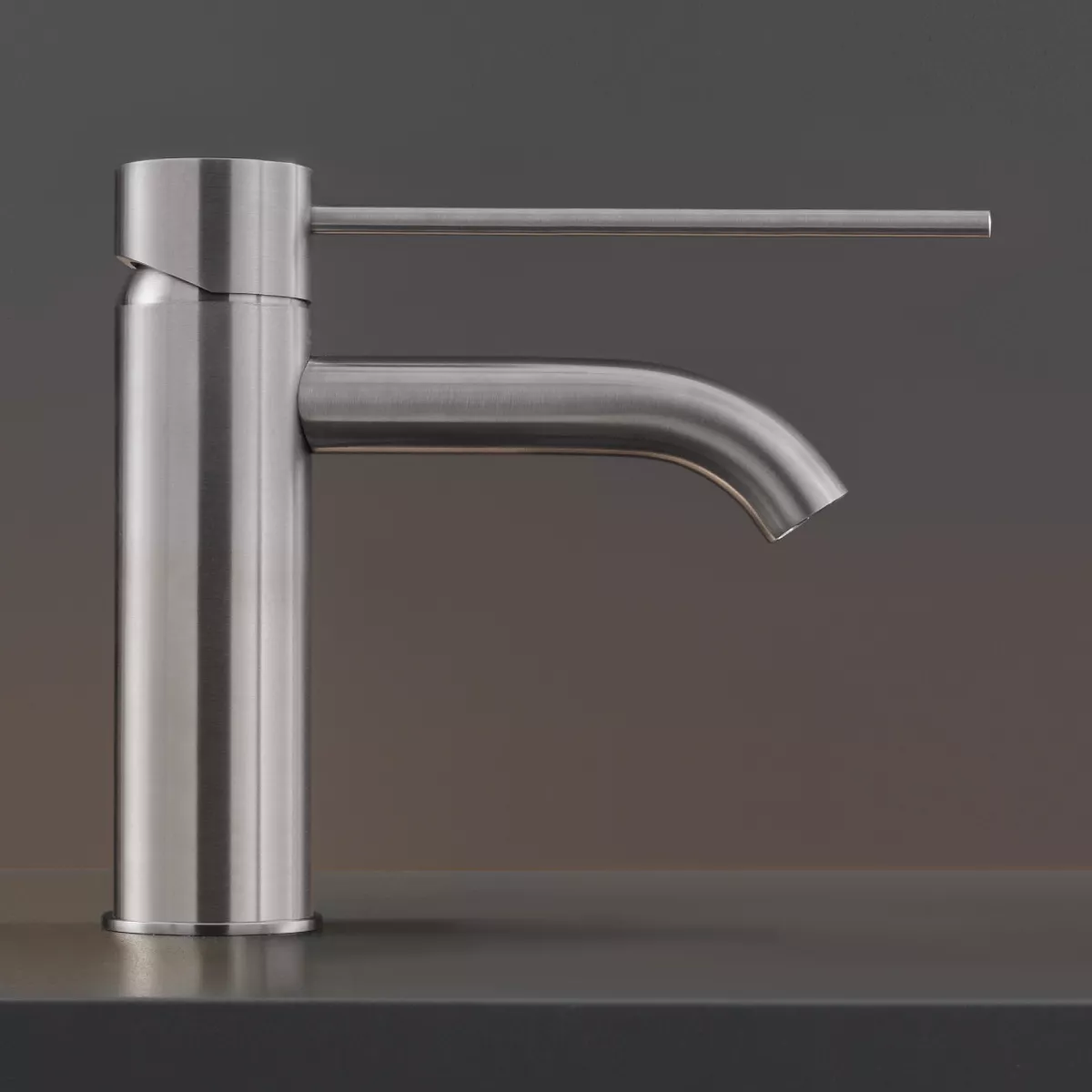 cea MIL 136 Waschtisch-Eingriffmischer mit langem Hebel, H:155mm, edelstahl satiniert-MIL136S