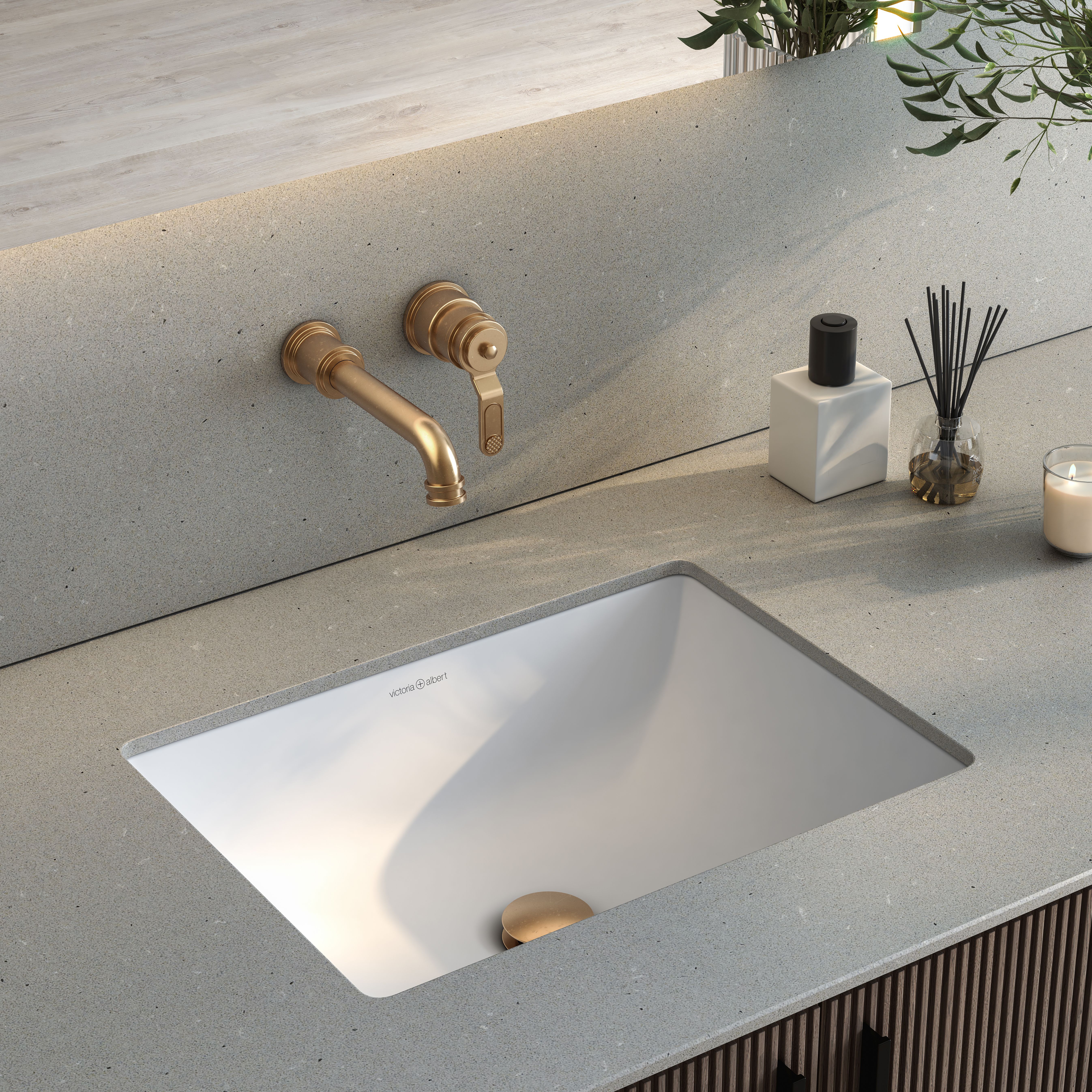 victoria + albert LACENO ovales Einbaubecken mit Überlauf, 51,8x39,2x17cm-UB-LAC-52-IO