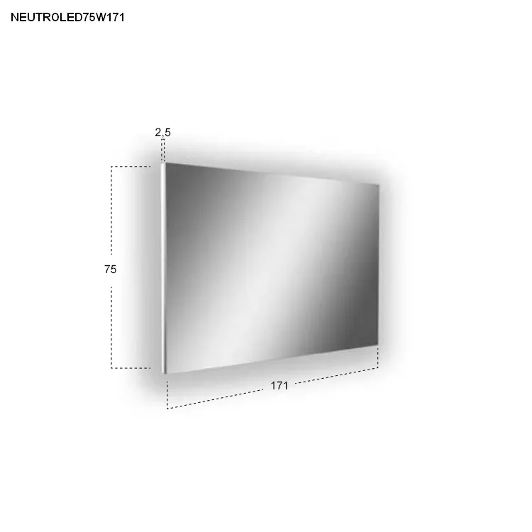 antoniolupi NEUTROLED rechteckiger LED-Spiegel, H:75cm, B:171cm, Lichtfarbe:3000K, warmweiß-NEUTROLED75W171_3000