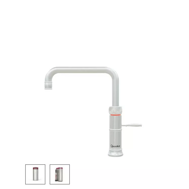 Quooker Classic Fusion Square Kalt- und Kochendwasserspender für Warm+Kaltwasseranschluss-22+CFSRVSCUBE