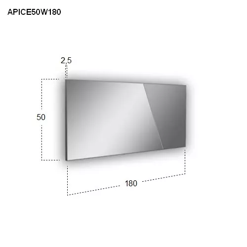 antoniolupi APICE rechteckiger LED-Spiegel, H:50cm, B:180cm, Lichtfarbe:4000K, neutralweiß-APICE50W180