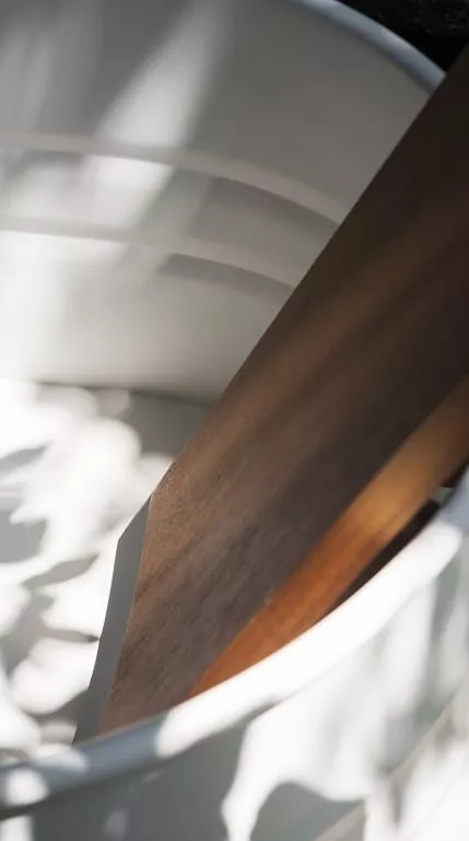 Agape VIEQUES Rückenlehne aus Iroko-Holz für die VIEQUES und VIEQUES XS Badewanne, Breite: 32cm, Höhe: 60cm - AVAS0970I