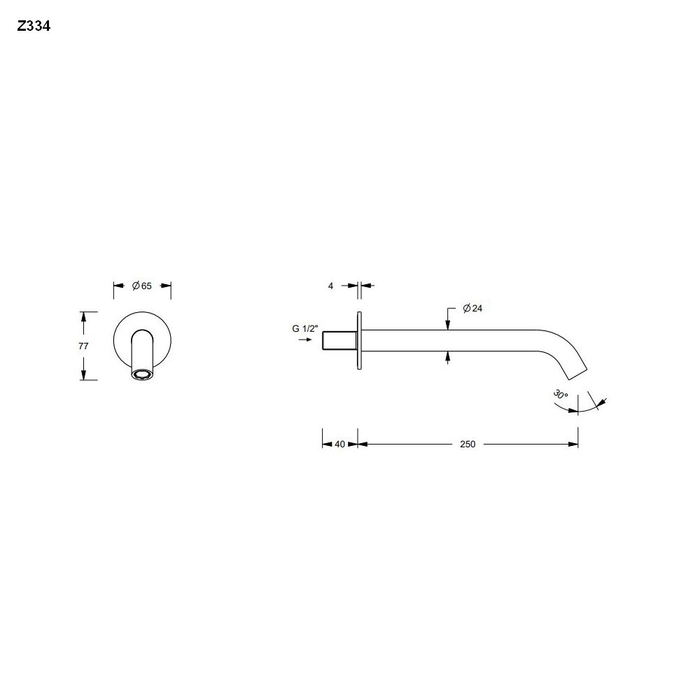 Fantini Wand-Wannenauslauf-5002Z334