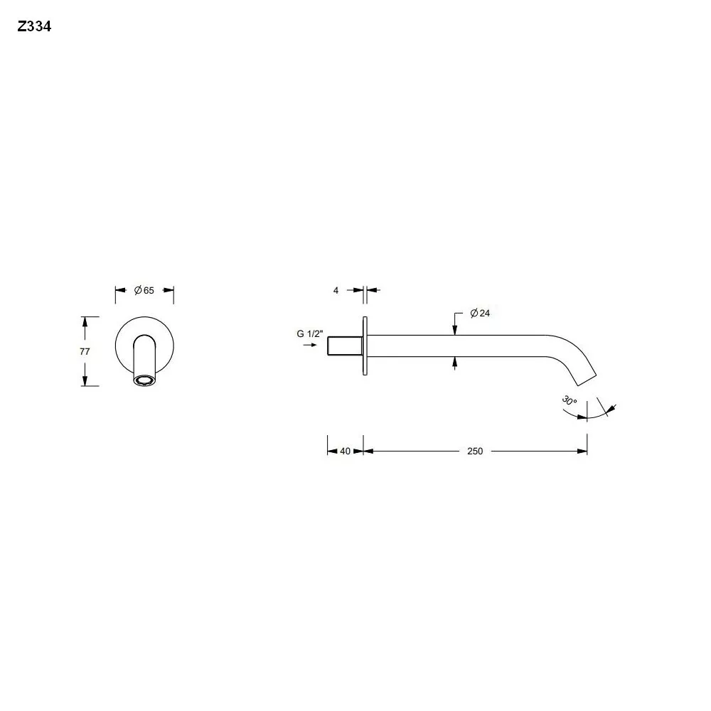 Fantini Wand-Wannenauslauf-5002Z334