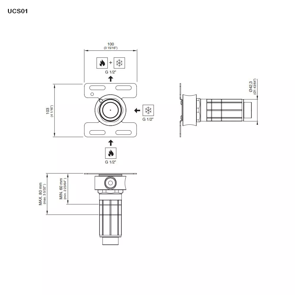 cea Unterputz-Einbauteil-Eingriffmischer-UCS01 cea Unterputz-Einbauteil-Eingriffmischer-UCS01