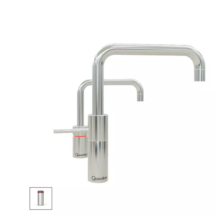 Quooker Nordic Square Twintaps Mischbatterie und Kochendwasserspender-22NSCHRTT Quooker Nordic Square Twintaps Mischbatterie und Kochendwasserspender-22NSCHRTT
