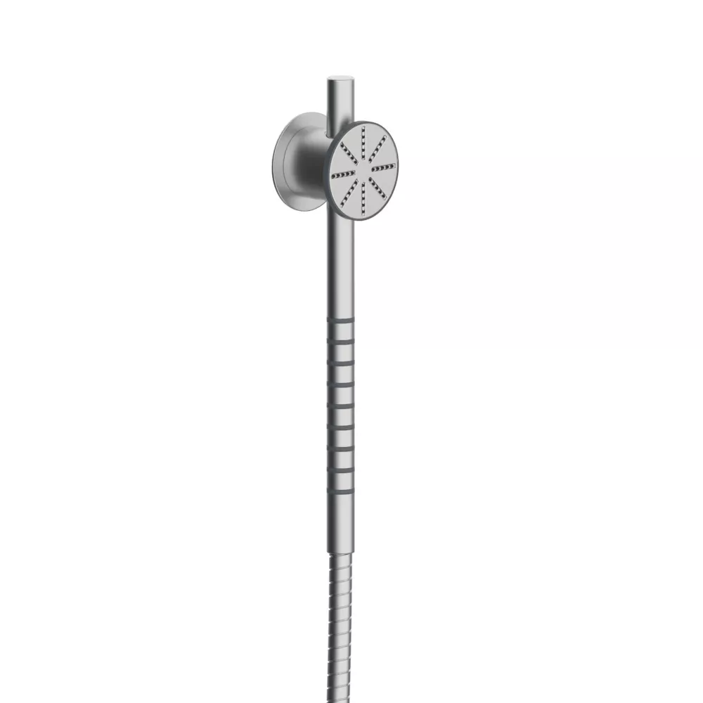 vola T60 Rundkopf-Handbrause mit Metallschlauch, edelstahl-T60-40