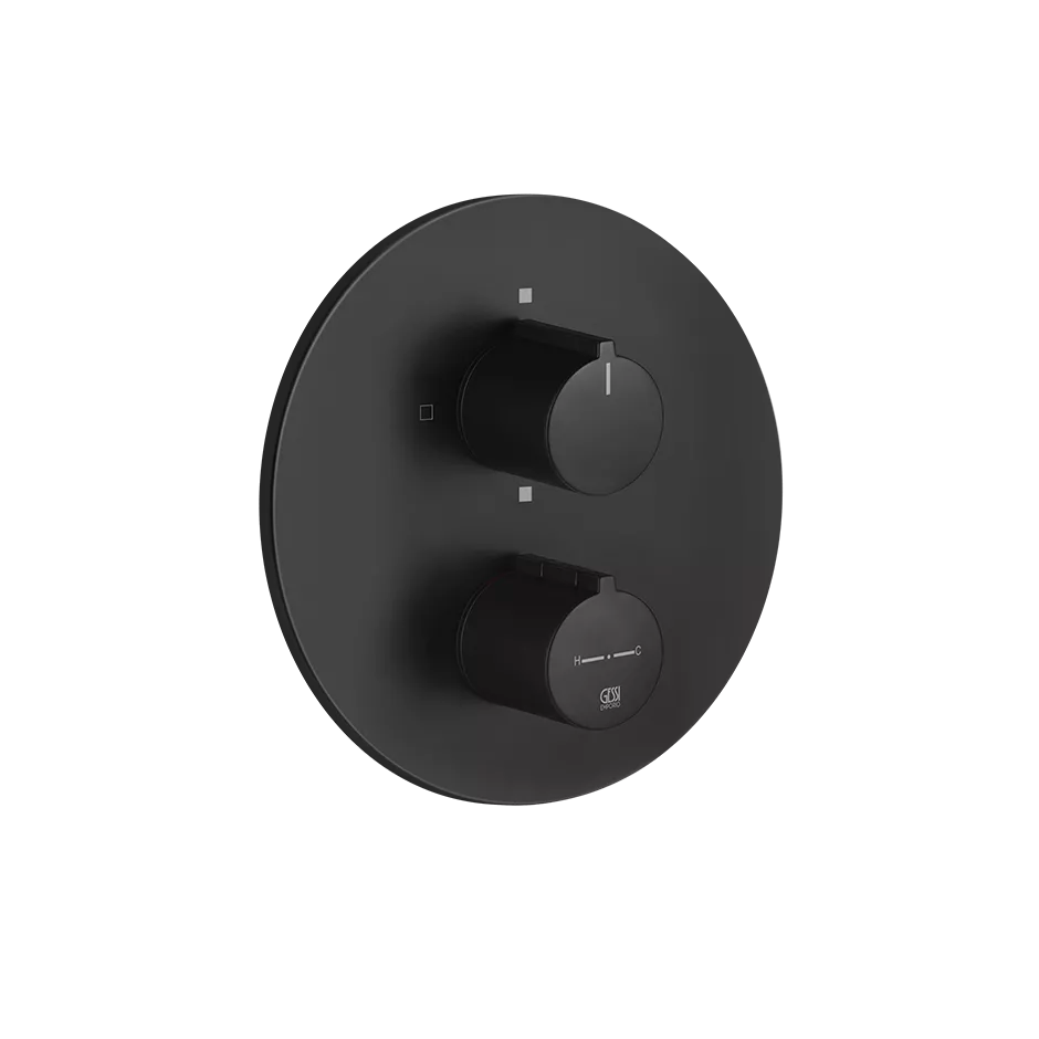 Gessi EMPORIO Außenteil für Thermostat zur Wandmontage, 1-Weg, mit runder Platte, Thermostatkartusche, Filter, Vorabsperrung und Rückflussverhinderer, schwarz matt - 38776299 Gessi EMPORIO Außenteil für Thermostat zur Wandmontage, 1-Weg, mit runder Platte, Thermostatkartusche, Filter, Vorabsperrung und Rückflussverhinderer, schwarz matt - 38776299