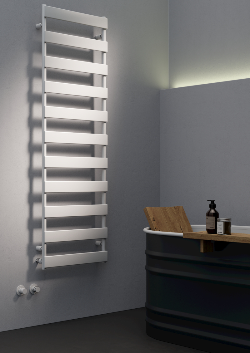 Tubes Radiatori SMART PS elektrischer Handtuchwärmer mit Design-Verschlusskappe und Standard-Halterung, Breite: 50cm, Höhe: 84cm, lackiert nach Kategorie C0-SM70SEL#085050T6ST-C0