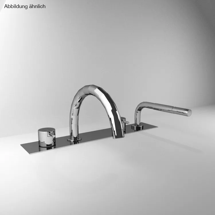 vola BK12B Wannen-Einhebelmischer mit Brause für Wannenrand, Ausladung:200mm, Hebel:25mm, chrom-BK12B-16