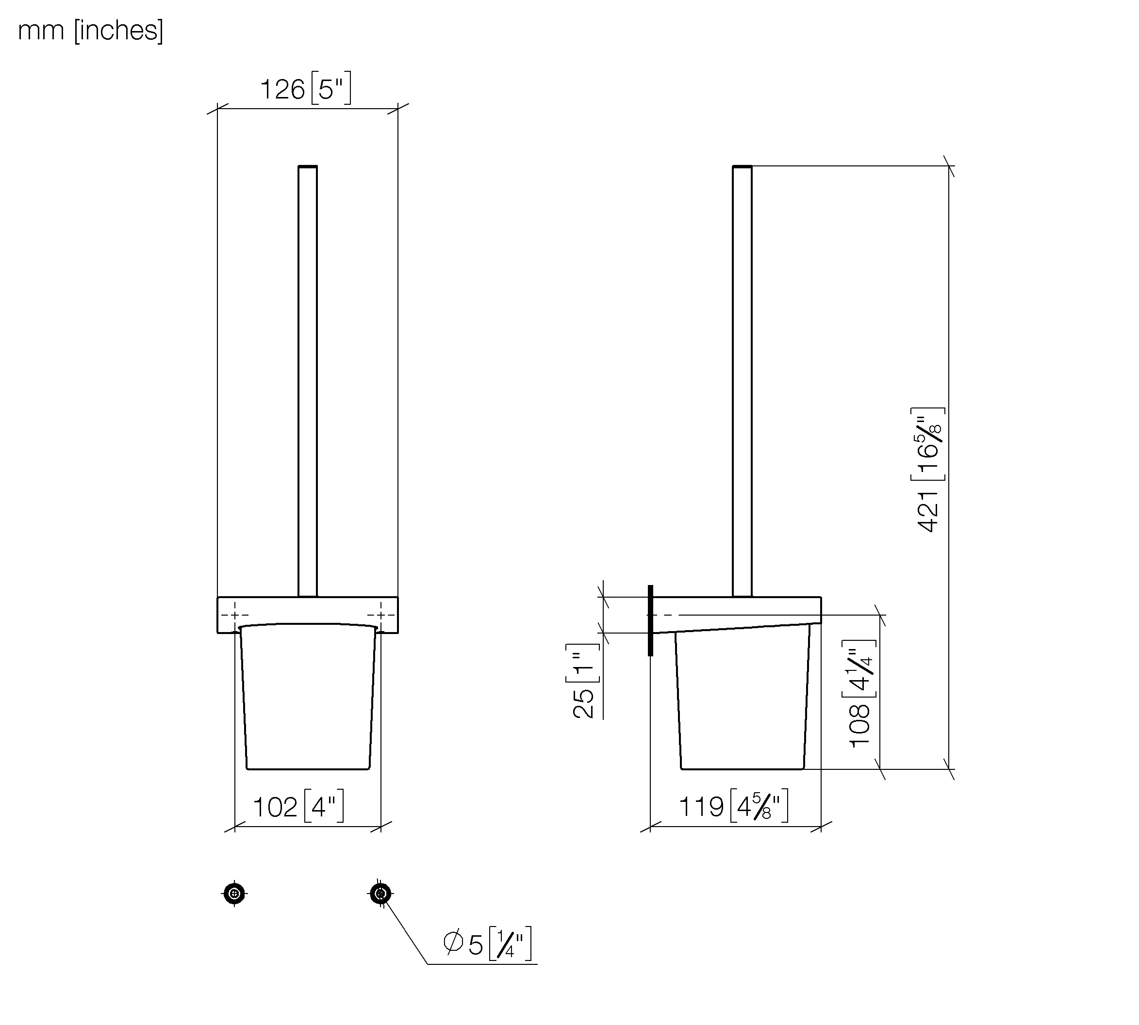Dornbracht Toiletten-Bürstengarnitur, Wandmodell, chrom-83900970-00