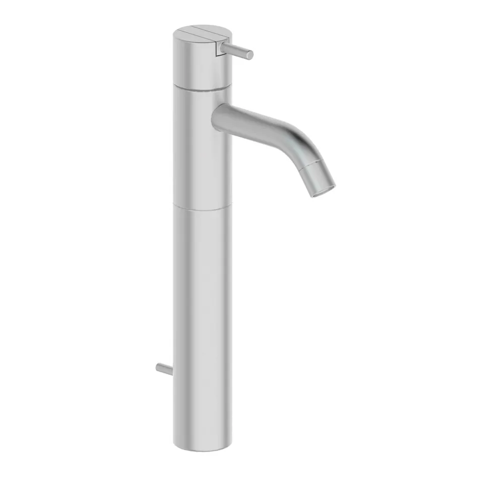 vola HV3+170 Waschtisch-Einhebelmischer, Höhe:290mm, Ausladung:114mm, mit Ablaufgarnitur, Hebel:25mm, edelstahl-HV3+170-40