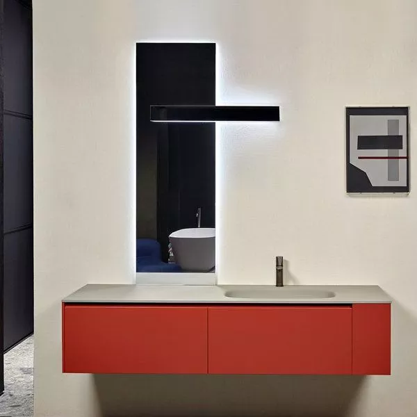 antoniolupi NEULUCE rechteckiger Spiegel mit LUCENTE-Leuchte, Breite: 45cm, Höhe: 144cm, Version rechts, Lichtfarbe: 4000K, neutralweiß-NEULUCE1-DX-4000