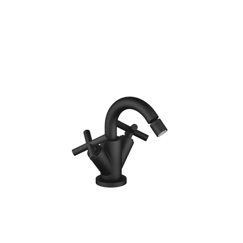 Dornbracht TARA Bidet-Einlochbatterie mit Ablaufgarnitur, schwarz matt-24510892-33