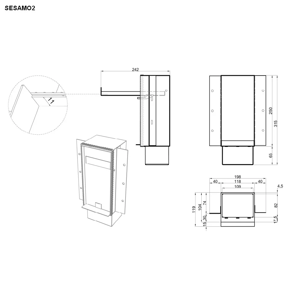 antoniolupi SESAMO 2 Halter für Seifenspender oder Becher aluminium finish-SESAMO2