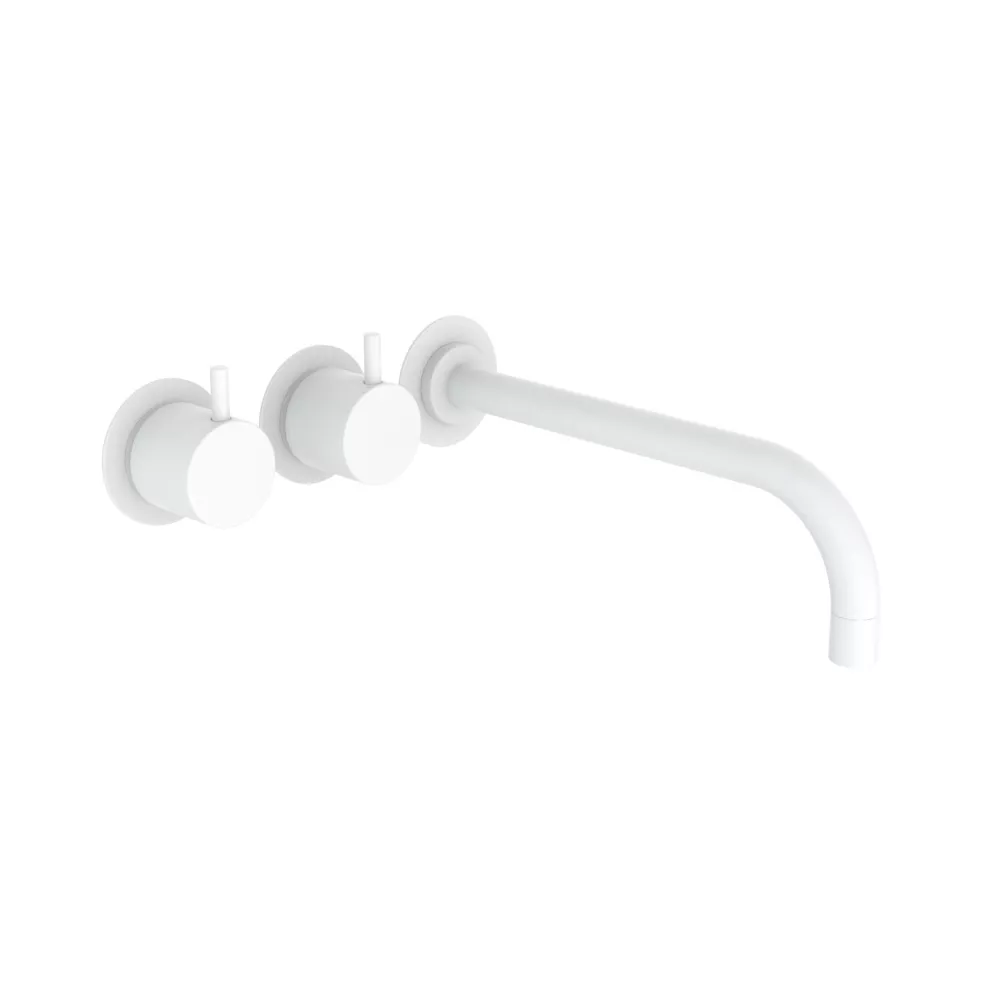 vola 621 Unterputz-Waschtisch-Zweigriffmischer, Ausladung:225mm, Hebel:25mm, weiß matt-621-28