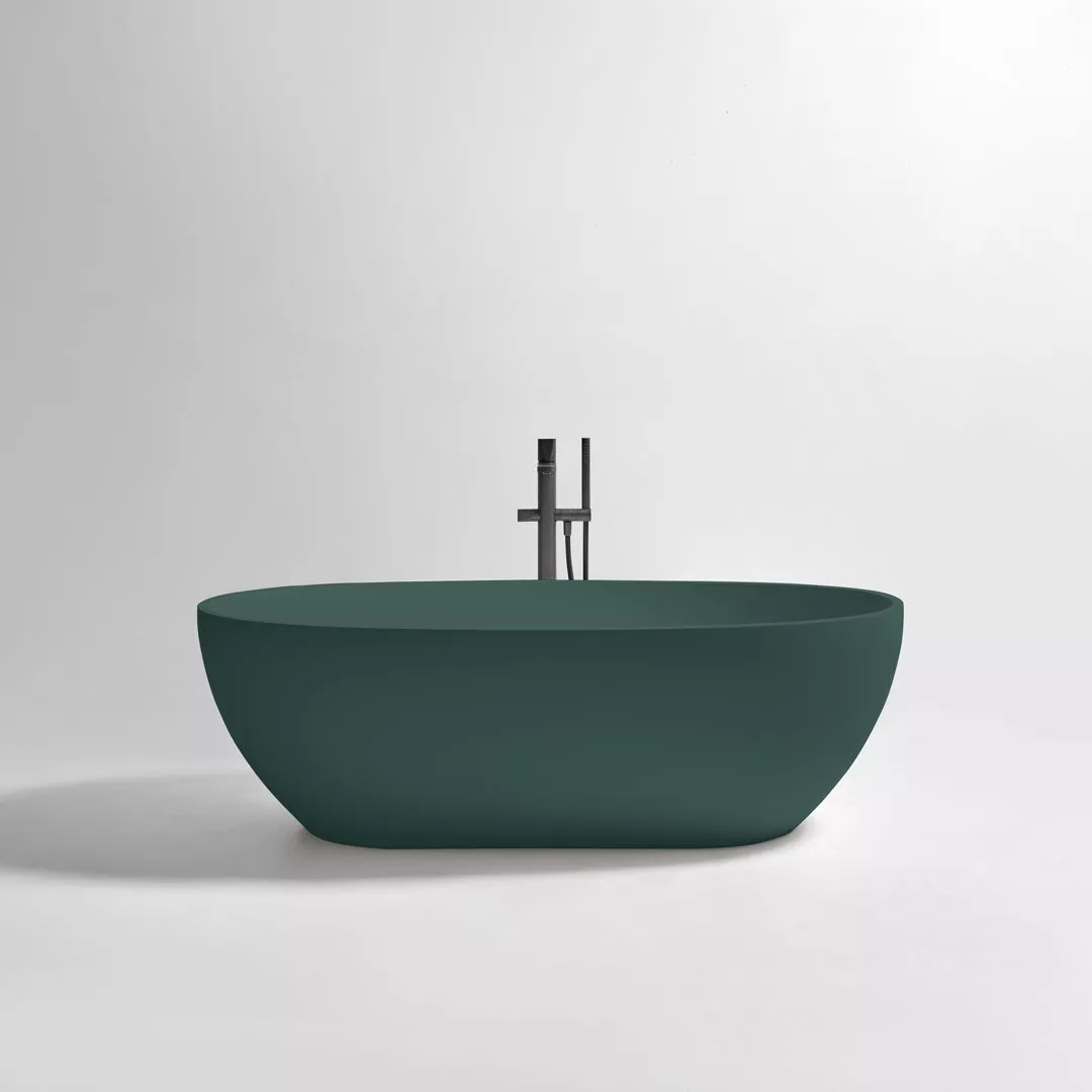 antoniolupi REFLEXLIGHT freistehende Badewanne aus Flumood®, 169x89x53cm, Wanneninnenraum weiß matt, außen lackiert in mamba-REFLEXLIGHT-5-MAMBA