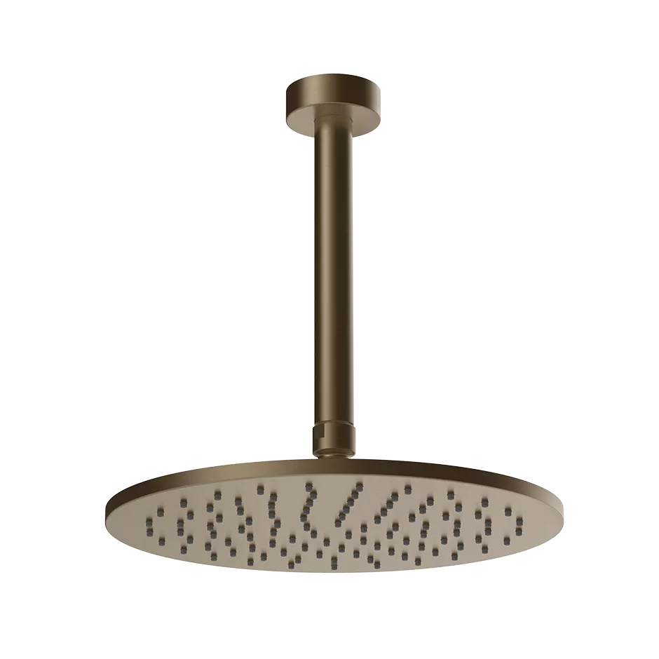Gessi ANELLO Antikalk-Kopfbrause zur Deckenmontage, Durchmesser: 250mm, mit Gelenk und Deckenarm 261mm, Funktion: Regen, 1/2 Anschluss, bei 3 bar Druck ca. 9 l/min, coffee bronze gebürstet PVD - 63352761 Gessi ANELLO Antikalk-Kopfbrause zur Deckenmontage, Durchmesser: 250mm, mit Gelenk und Deckenarm 261mm, Funktion: Regen, 1/2 Anschluss, bei 3 bar Druck ca. 9 l/min, coffee bronze gebürstet PVD - 63352761
