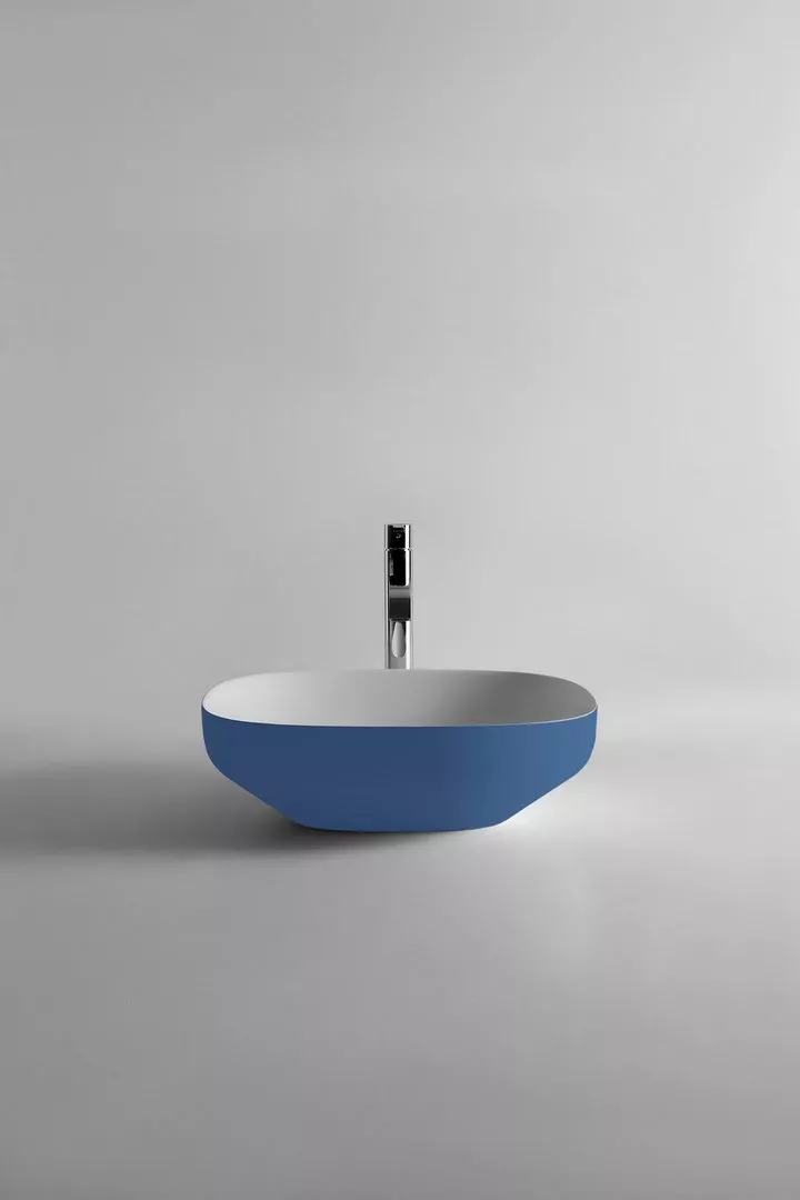 antoniolupi AGO Aufsatzbecken aus Flumood®, Breite: 50cm, Tiefe: 45cm, Höhe: 15cm, innen weiß matt, außen lackiert nach antoniolupi Farbkarte-AGO3-5-DIV