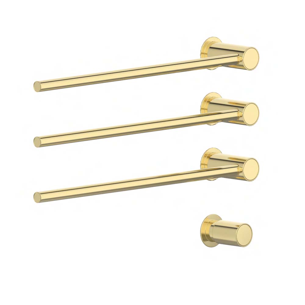 vola T39EL/3 Unterputz-Handtuchwärmer für Elektroanschluss, Breite: 555mm, mit 3 Heizstäben, inklusive Einbauteil, messing poliert - T39EL/3-19