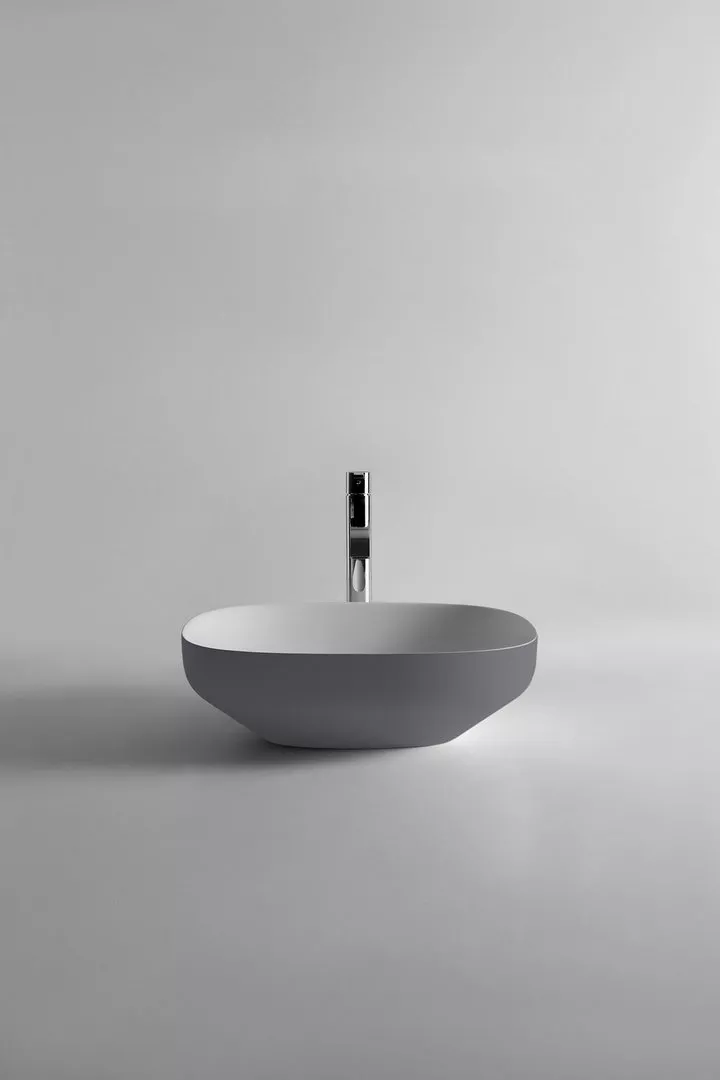 antoniolupi AGO Aufsatzbecken aus Flumood®, Breite: 50cm, Tiefe: 45cm, Höhe: 15cm, innen weiß matt, außen lackiert nach antoniolupi Farbkarte-AGO3-5-DIV