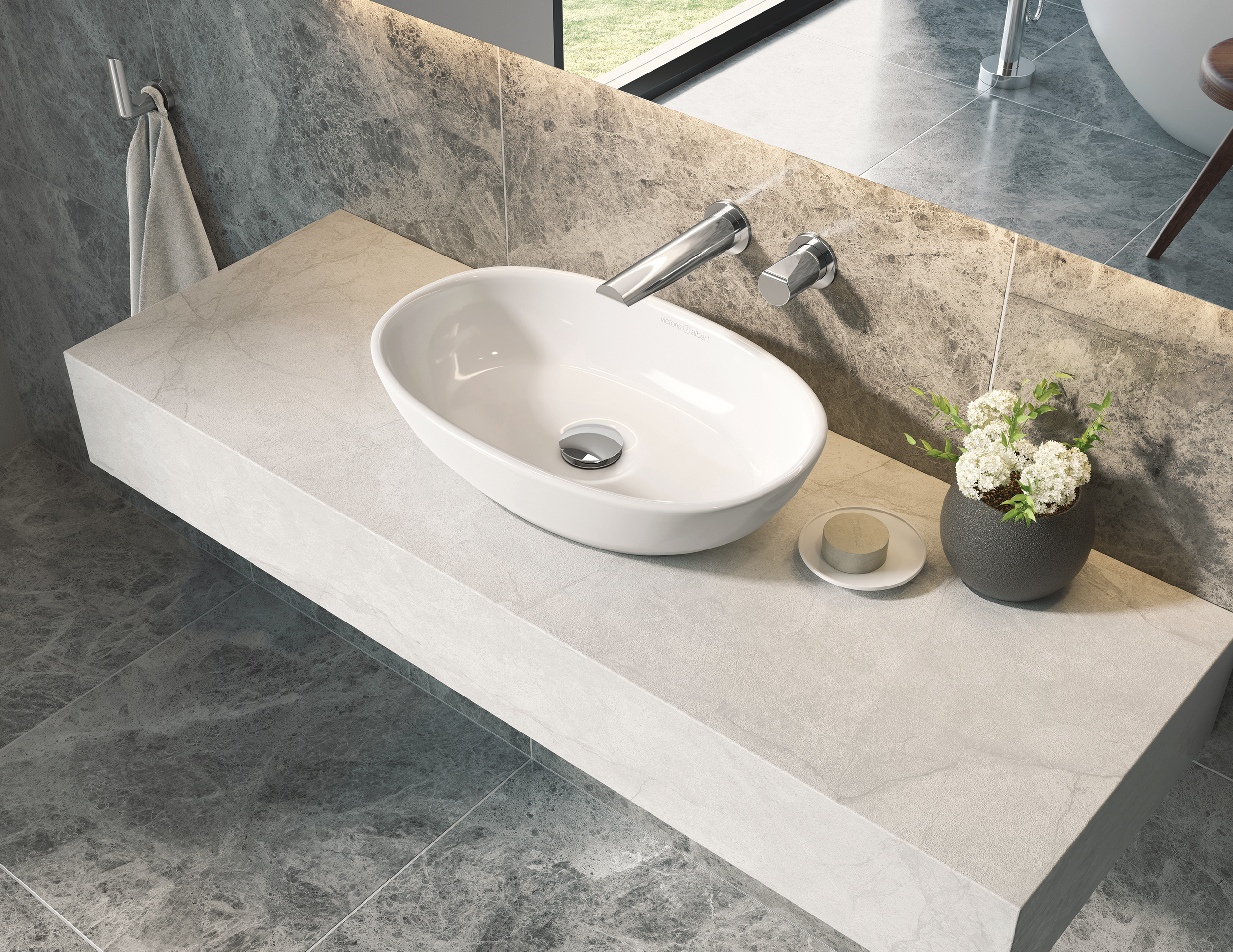 victoria + albert BARCELONA Aufsatzbecken, 48x30x12cm-VB-BAR-48-NO