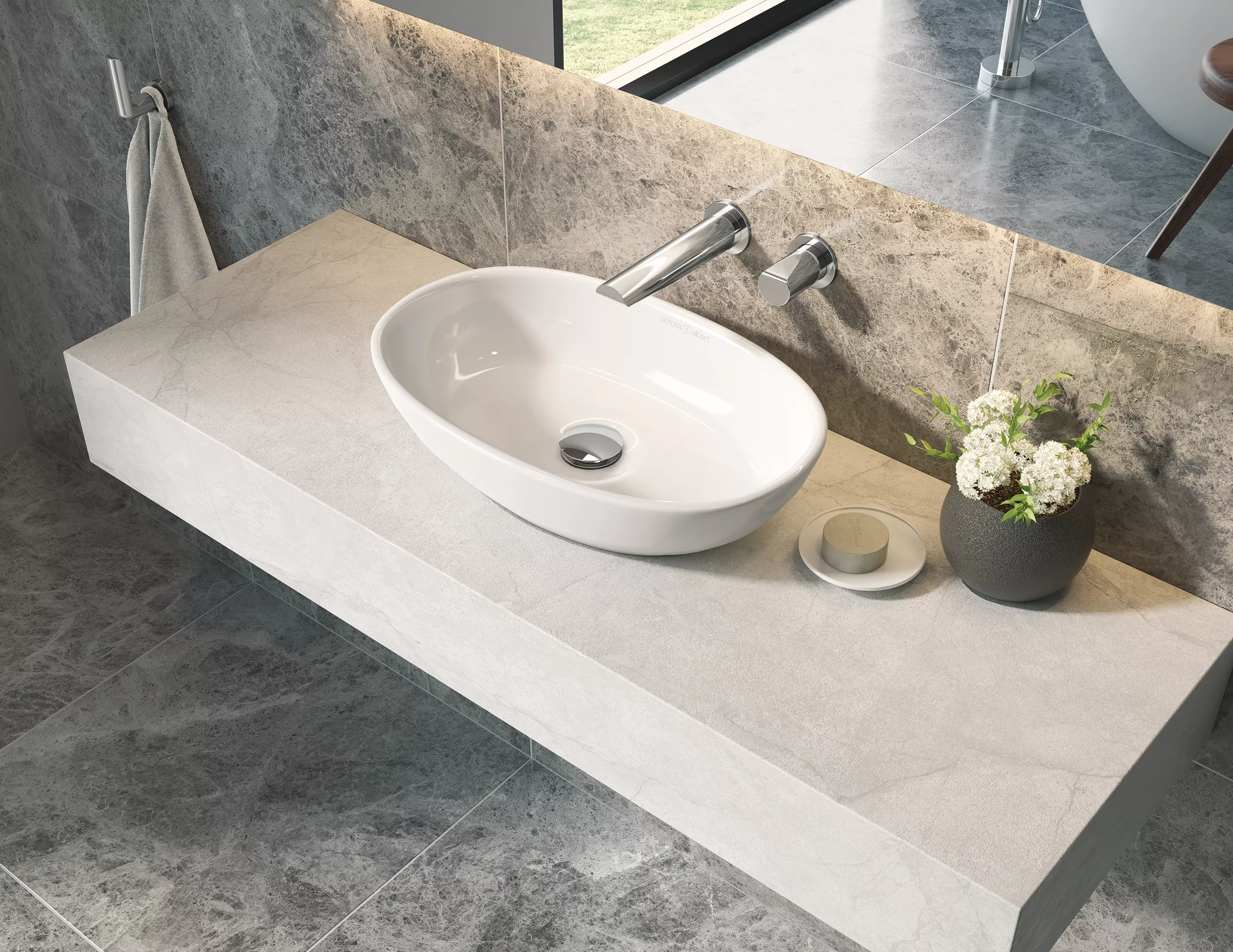 victoria + albert BARCELONA Aufsatzbecken, 48x30x12cm-VB-BAR-48-NO