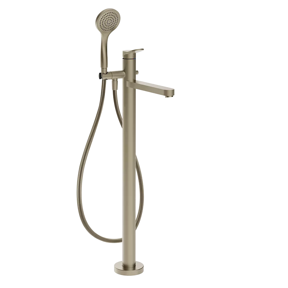 Gessi VIA MERAVIGLI Außenteil für freistehende Wannenarmatur mit Auslauf zur Bodenmontage, Ausladung: 248mm, mit automatischem 2-Wege-Umsteller zum Ziehen, Schlauch 1,50m, Brausehalter und Antikalk-Handbrause, Finox Optik - 56028149 Gessi VIA MERAVIGLI Außenteil für freistehende Wannenarmatur mit Auslauf zur Bodenmontage, Ausladung: 248mm, mit automatischem 2-Wege-Umsteller zum Ziehen, Schlauch 1,50m, Brausehalter und Antikalk-Handbrause, Finox Optik - 56028149