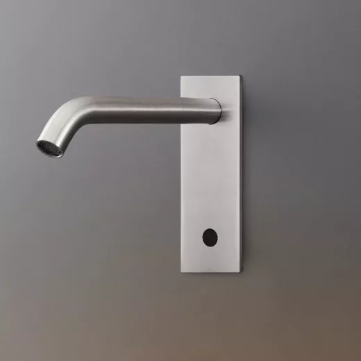 cea MIL 105R berührungsloser Wand-Waschtisch-Auslauf, Ausladung:215mm, edelstahl satiniert-MIL105RS
