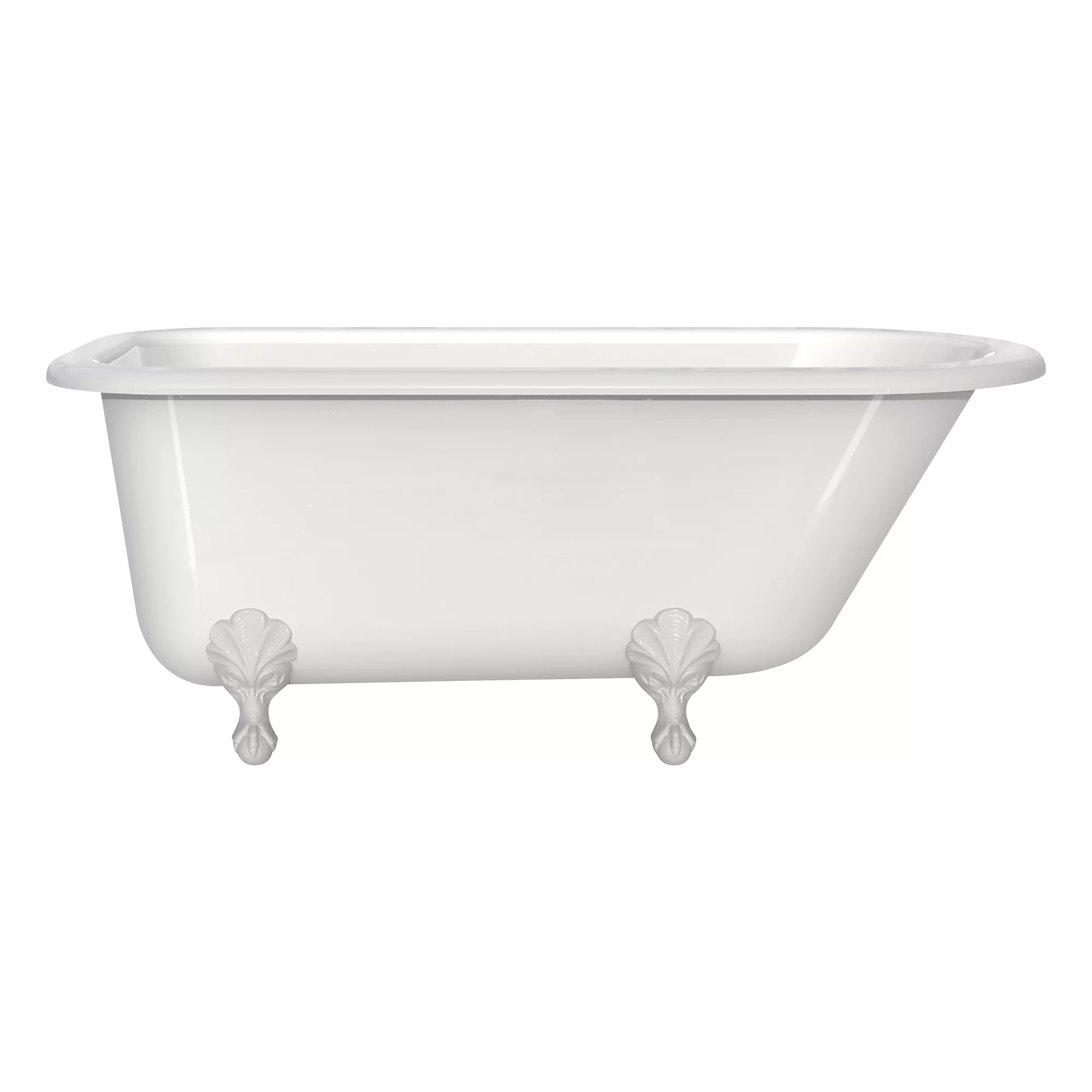 victoria + albert HAMPSHIRE freistehende Badewanne mit Überlauf und Klauenfüßen, Badewanne weiß glänzend-HA1-N-SW-OF+FT-HAM-SW