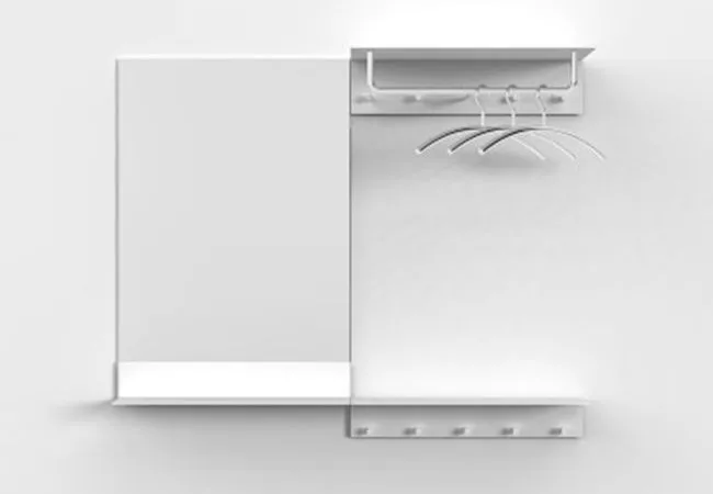 Frost Denmark UNU & BUKTO Wandgarderobe mit Stange und 4 Haken-U4003-W