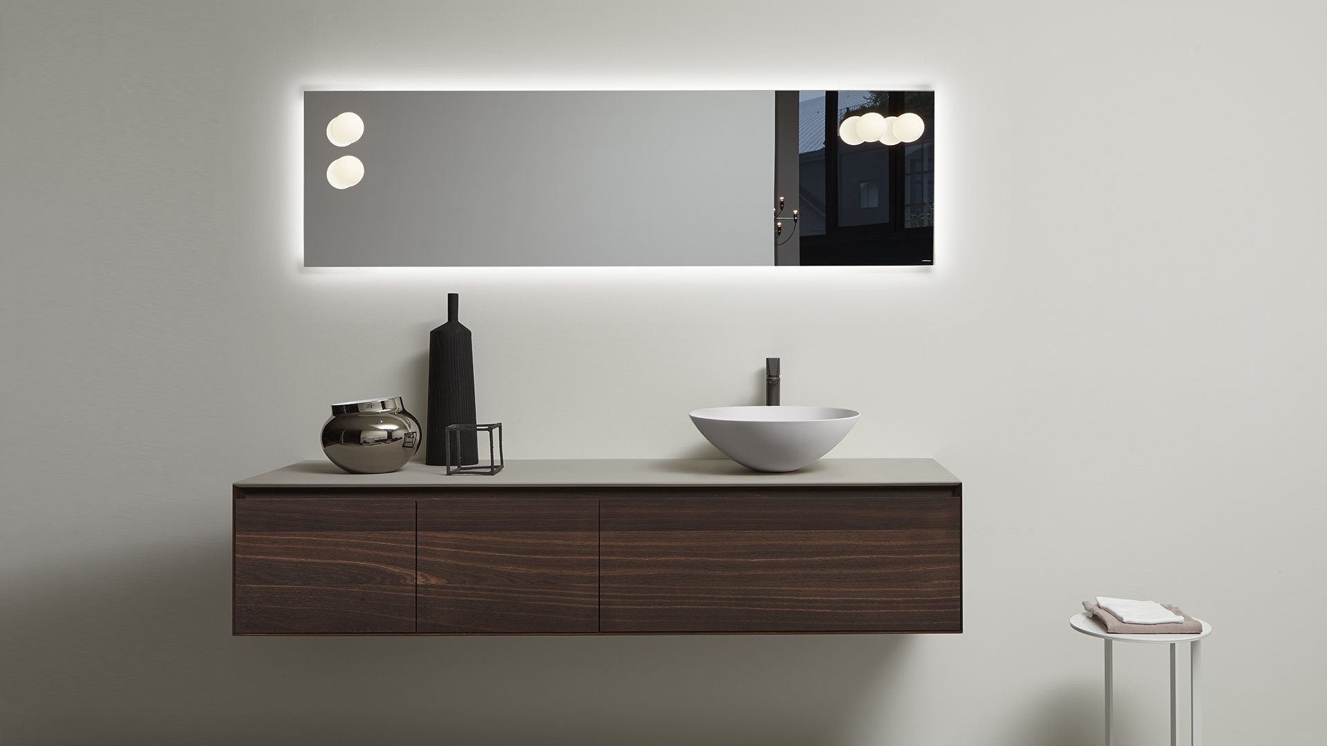 antoniolupi BOLLA Spiegelleuchten aus Borosilikatglas mit Aluminiumhalterung, Durchmesser: 8cm, Lichtfarbe: 3000K, warmweiß-BOLLA2-3000