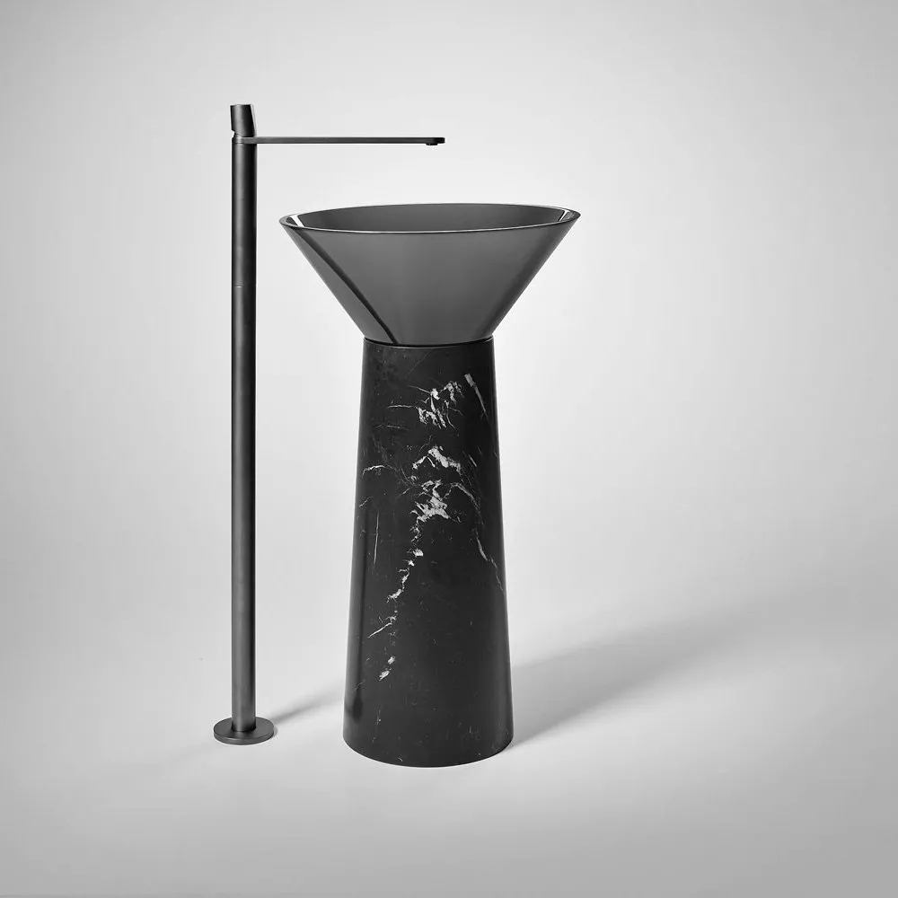antoniolupi ALBUME Standsäule aus Marmor, D:28cm, H:65,5cm-ALBUME21-NEROMARQUINIA