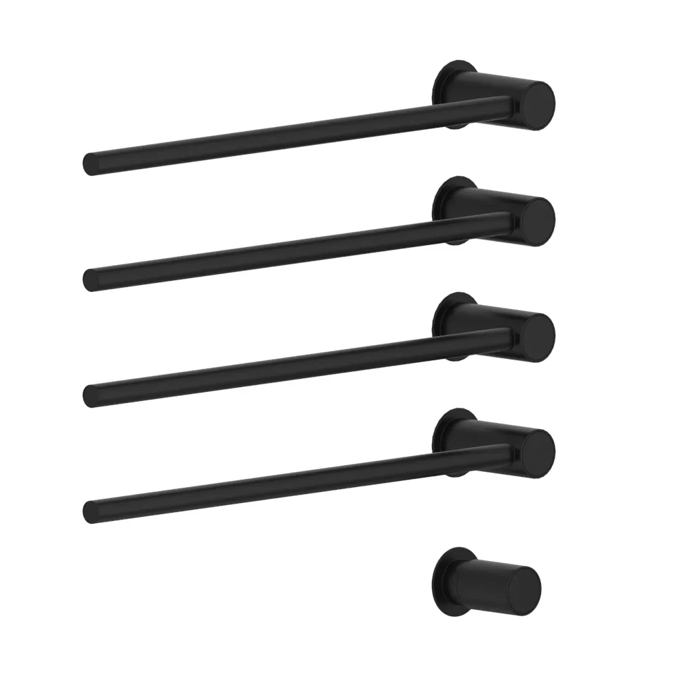 vola T39EL/4 Unterputz-Handtuchwärmer für Elektroanschluss, Breite:555mm, mit 4 Heizstäben, schwarz matt-T39EL/4-27