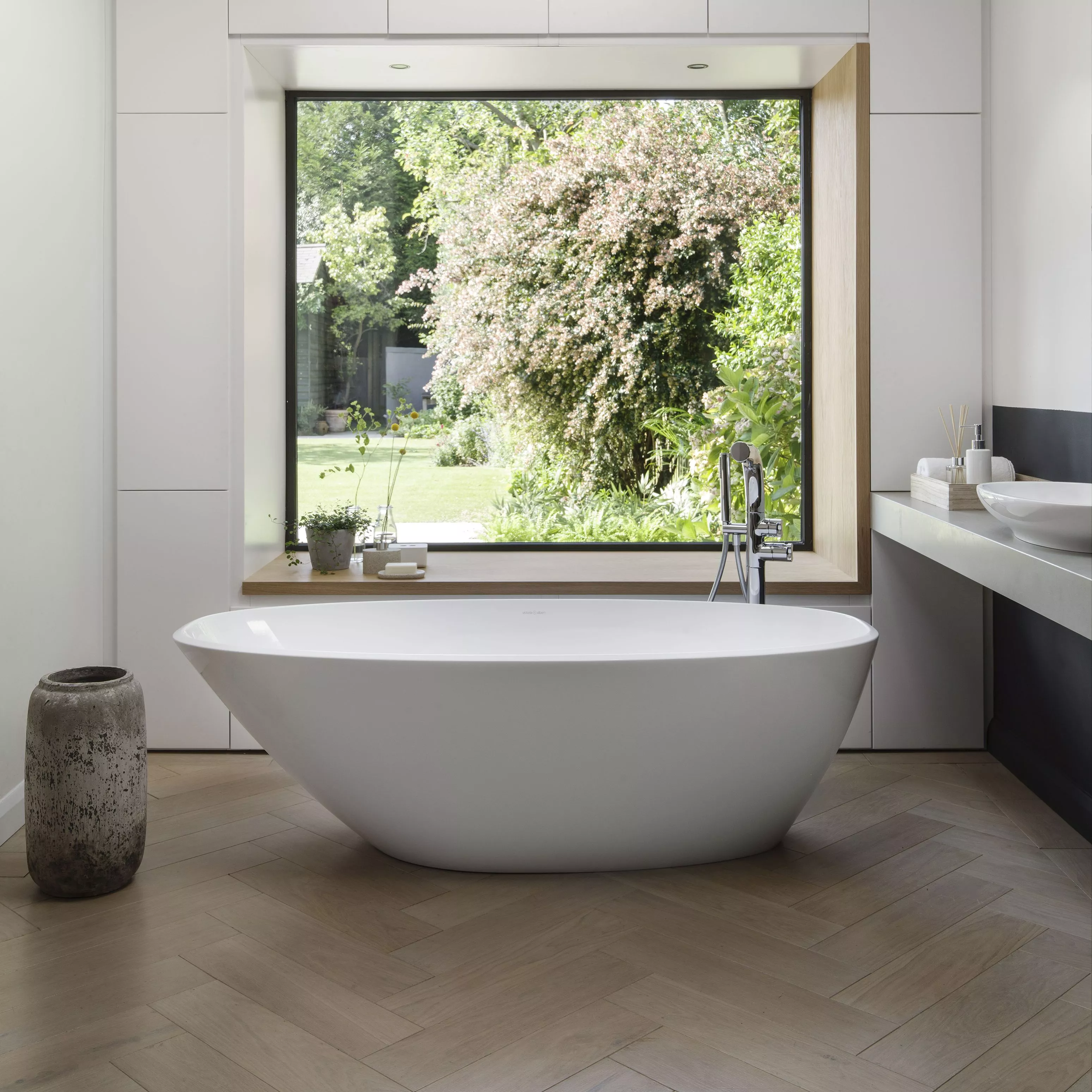 victoria + albert MOZZANO freistehende Badewanne, 165x74x50cm-MOZM-N-SM-NO