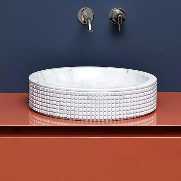antoniolupi PIXEL rundes Aufsatzbecken, D:45cm, bianco carrara-PIXEL45