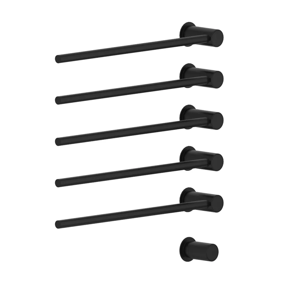 vola T39EL/5 Unterputz-Handtuchwärmer für Elektroanschluss, Breite:555mm, mit 5 Heizstäben, schwarz matt-T39EL/5-27