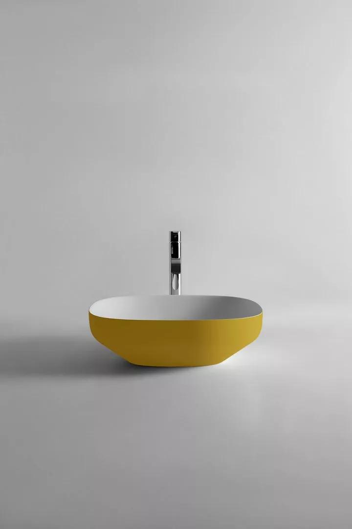 antoniolupi AGO Aufsatzbecken aus Flumood®, Breite: 50cm, Tiefe: 45cm, Höhe: 15cm, innen weiß matt, außen lackiert nach antoniolupi Farbkarte-AGO3-5-DIV
