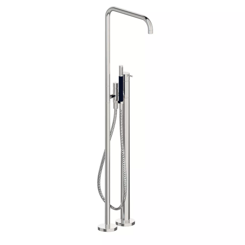 vola FS1 freistehender Wannen-Einhebelmischer mit Handbrause, Ausladung:275mm, Hebel:25mm, chrom-FS1-16